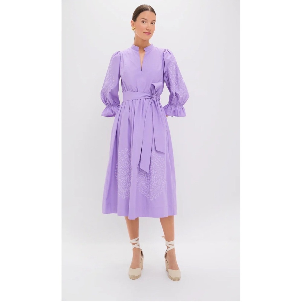 Tuckernuck x Hyacinth House‎ Dowling Lavender Embroidered Puff Sleeve Dress NWT